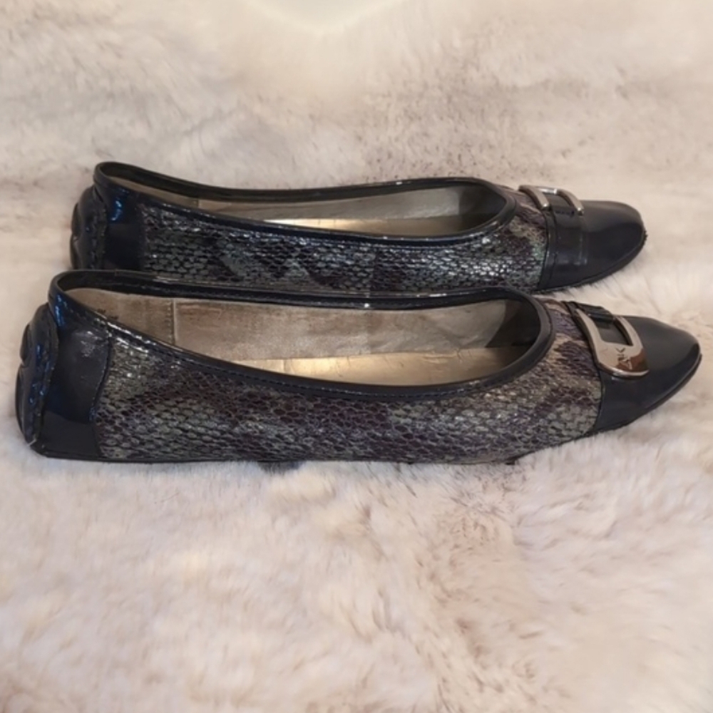 Anne Klein| Sport Women's Driving Blue Snake Skin Patterned Shoe